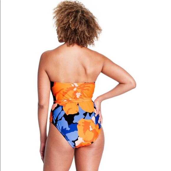 Floral Print Underwire Tie Front One Piece Swimsuit Maillot Tabitha Brown NWT - Picture 4 of 11